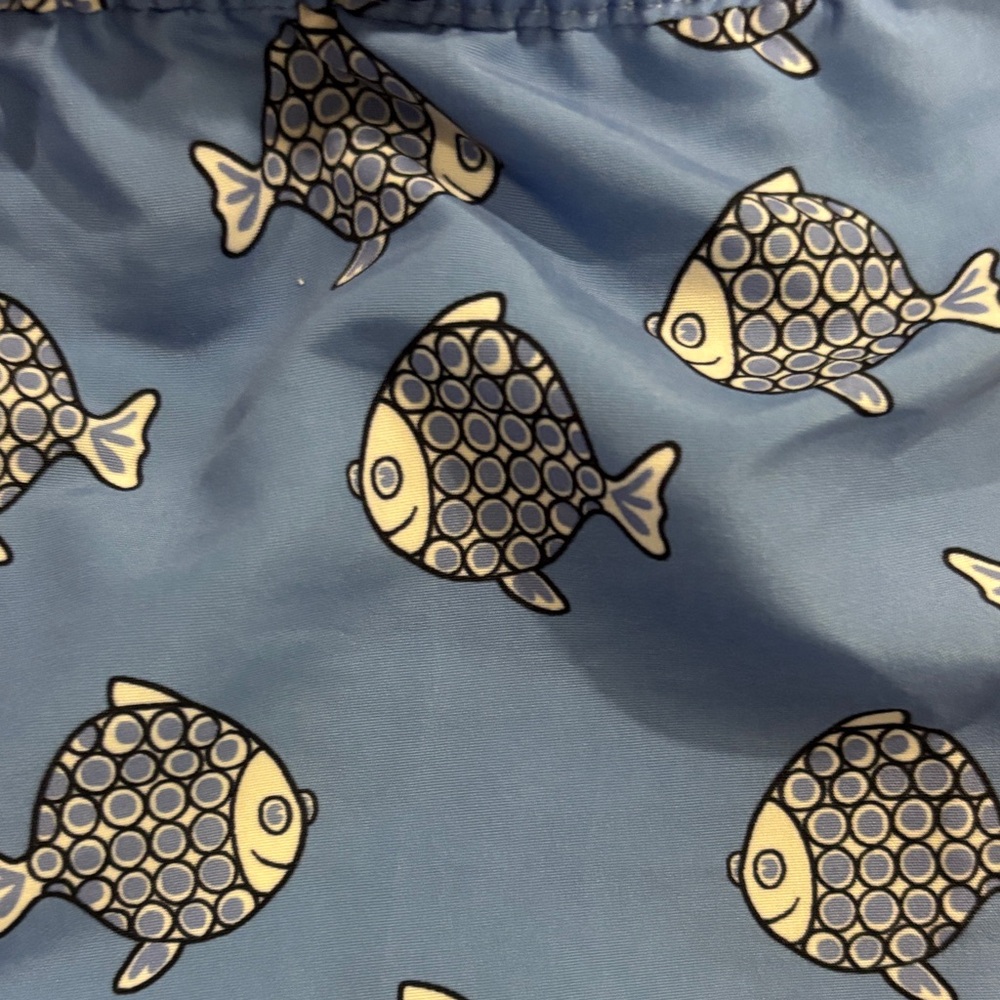 The Beaufort Bonnet Company Blue Fish Pattern Swim Trunks - Picture 3 of 4